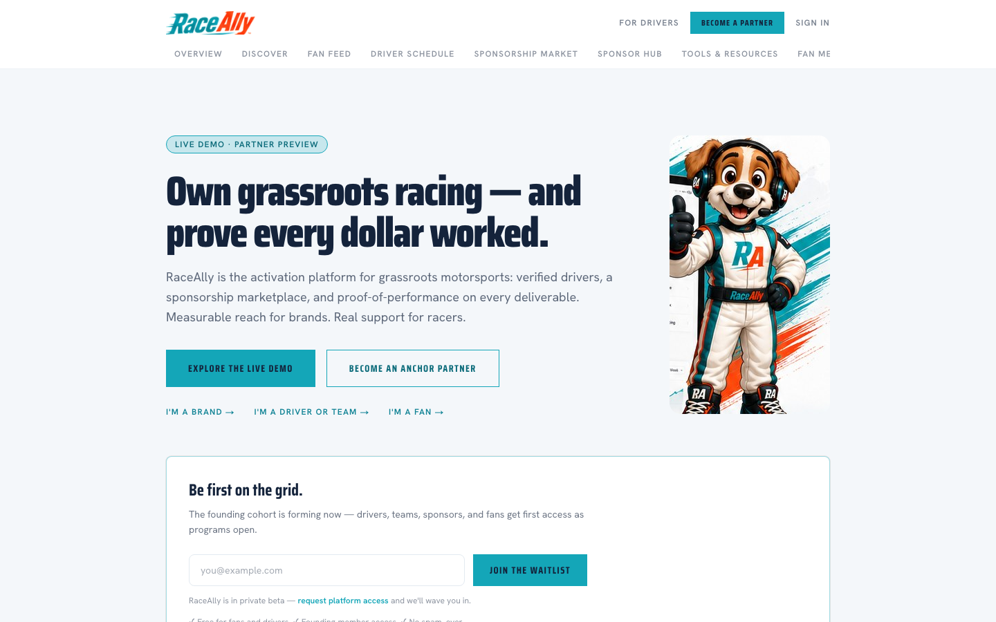 RaceAlly platform